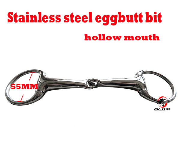 Free shipping Stainless steel eggbutt bit,hollow jointed mouth.Equestrian equipment ,horse bit(QY0304HO)