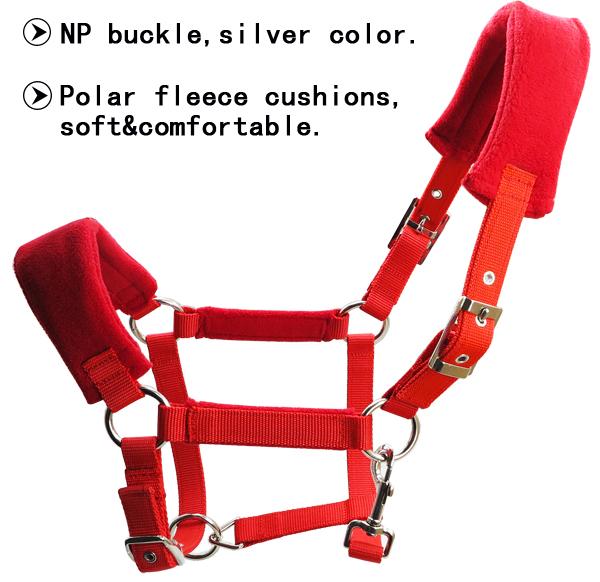 Free shipping horse halter,stainless steel fittings ,very strong and long life,polar fleece inside,1 pc per lot(QY2011B)