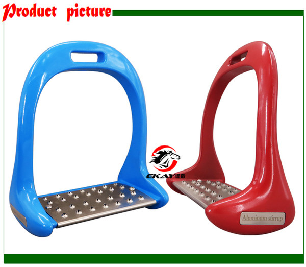 Free shipping aluminum stirrup with stainless steel anti-slip pad ,size:4 3/4