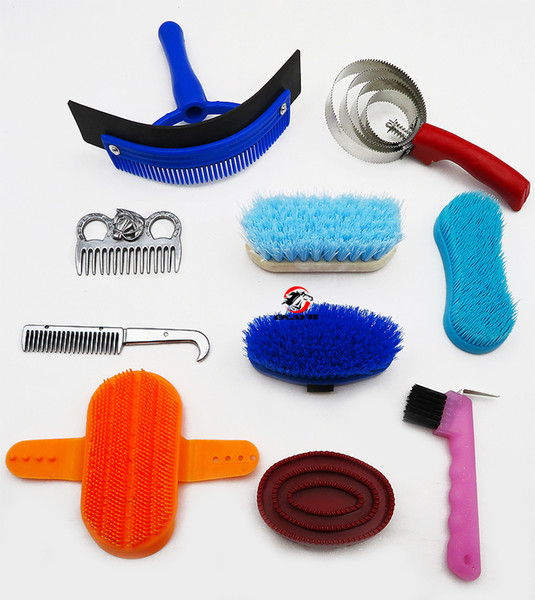Free shipping 10-piece horse grooming sets,horse comb,pets brush,horse cleaning tools(QYCB9063)