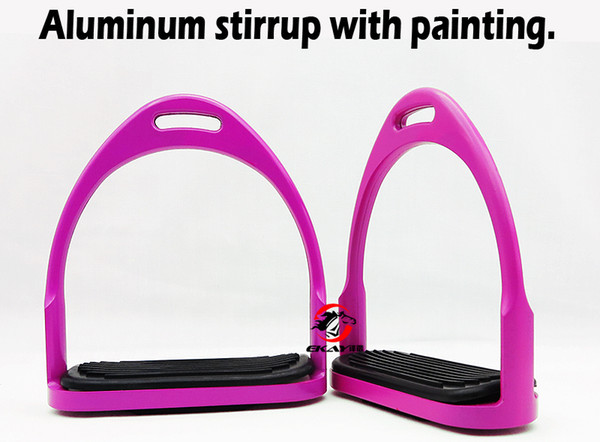 Free shipping colorful aluminum hunting stirrup with rubber pad,horse product,size:4 3/4