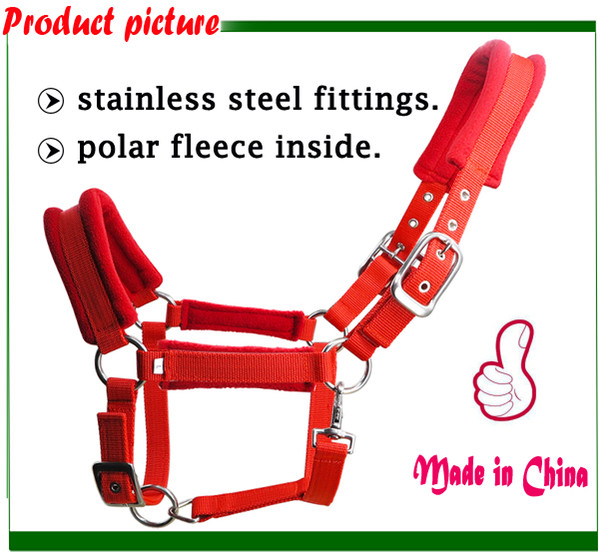 Free shipping horse halter,stainless steel fittings ,very strong and long life,for a horse with bad temper.(QY3005B)