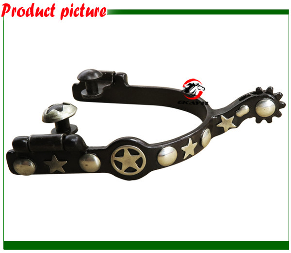 Free shipping Antique western spur,with GS dots/cutout star,horse spur.With GS trims.(RSP5124)