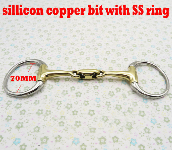 Free shipping Stainless steel eggbutt bit,sillicon copper broken mouth with elliptical link.Horse product (QY0314)
