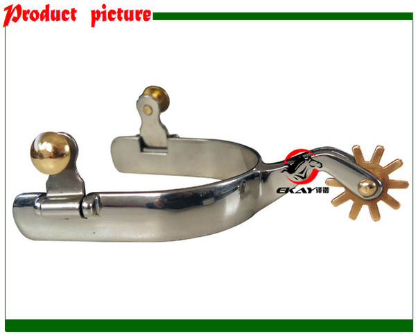 Free shipping Stainless steel western spur,with copper rowel,never rusted horse spur(QY5101)