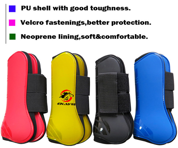 Free shipping horse Neoprene tendon boots,PU shell.Horse jumping protection pair(QYAC70231)