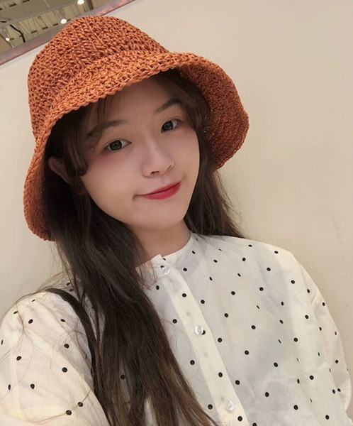 Web Celebrity Dynamic Chic Bow Ties For Children Summer Panama Hat Holiday Big Brim Sun Hat