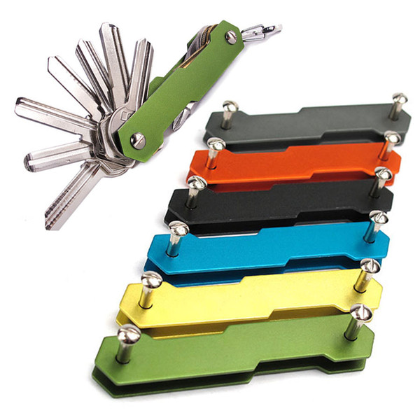 Newest Multifunction Key Holder EDC Aluminum Alloy Keychain Smart Key Wallet 6 Colors Flexible Compact Keys Organizer Outdoor Key Clip B492F