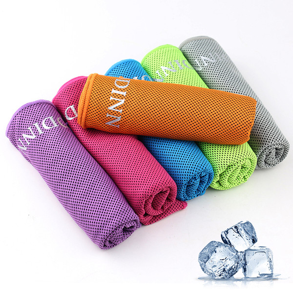 30*100cm Ice Cold Towel Cooling Summer Sunstroke Sports Outdoors Exercise Cool Quick Dry Soft Breathable Cooling Towel Sporting Goods GOOD+