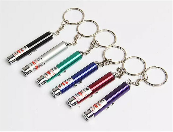 Popular LED Mini Flashlighs Multi-Functional LED Key Chain Carabiner Ring LED Laser Light Pointer Mini Torch Keychain