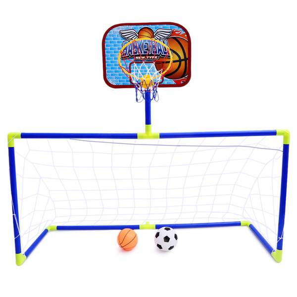 Mini 2in1 Football Soccer Goal Post Net + basektball backboard Set Kids Sport Indoor Outdoor Games Toys Child Birthday Gift