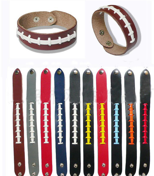Softball Baseball Sport Bracelet- actual Bracelet White Sports Jewelry Softball Bracelet with Red Stitching And Snap Sports DHL Shippings