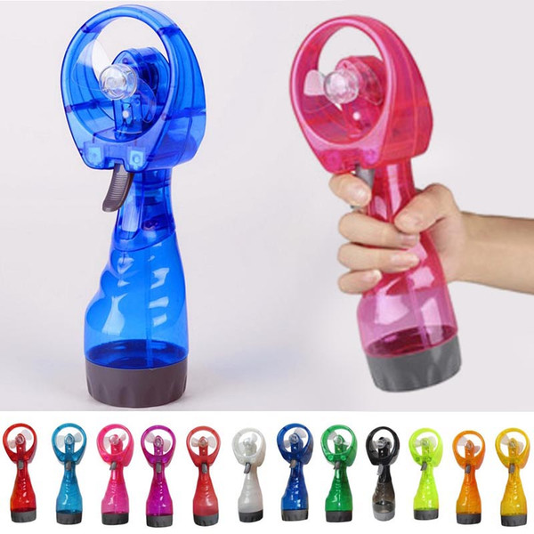 Sport Beach Camp Travel Small Electronic Fans Plastic Portable Handheld Water Mist Spray Bottle Fan Without Battery 033