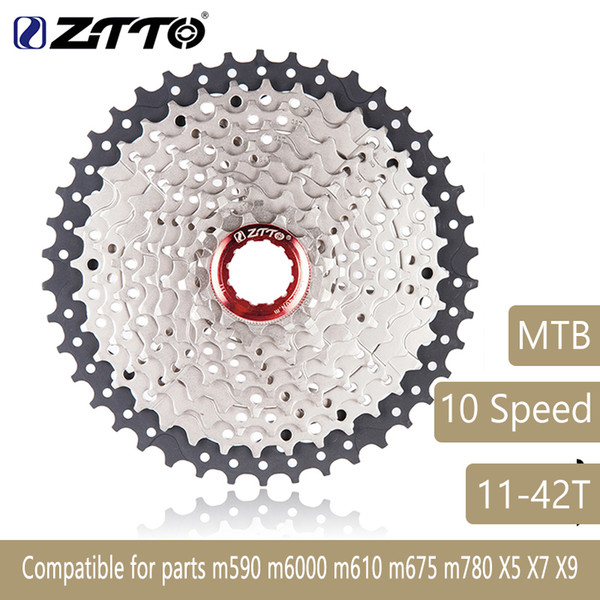 ZTTO Mountain Bike MTB 10 Speed Cassette 10S 42T Bicycle Parts Wide Ratio Cassete Freewheel Sprocket For M6000 M610 M780 X7 526g