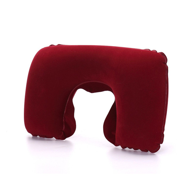 outdoor sports PVC flocking casual U shaped ergonomic inflatable travel soft neck support pillow scarf