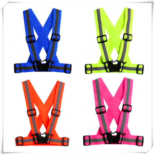 Outdoors Unisex Adjustable Reflective Vest High Visibility Safety Straps For Jogging Cycling Walking Running Sports Outdoor Clothes