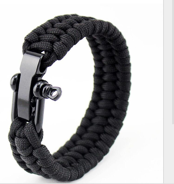 Seven-core umbrella rope woven U-shaped steel buckle with adjustable survival bracelet free post Outdoor mountaineering camping emergency re