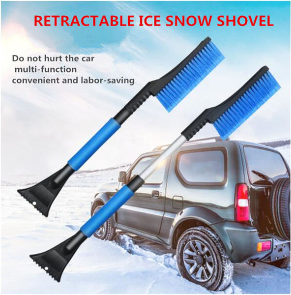 Retractable Deicing Snow Shovel Two-in-one Ice Shovel Snow Brush Combination Telescopic Handle With EVA Sponge Handle