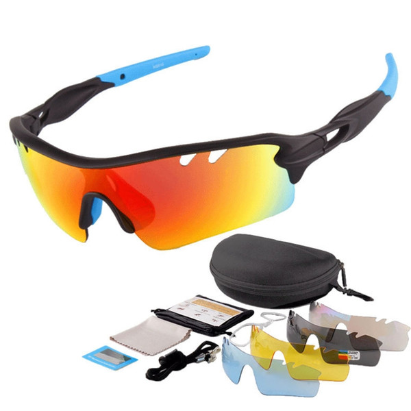 2019 new polarized sunglasses 5 sets of lenses UV400 HD polarized light Anti-UV Replaceable lenses and myopic glasses.