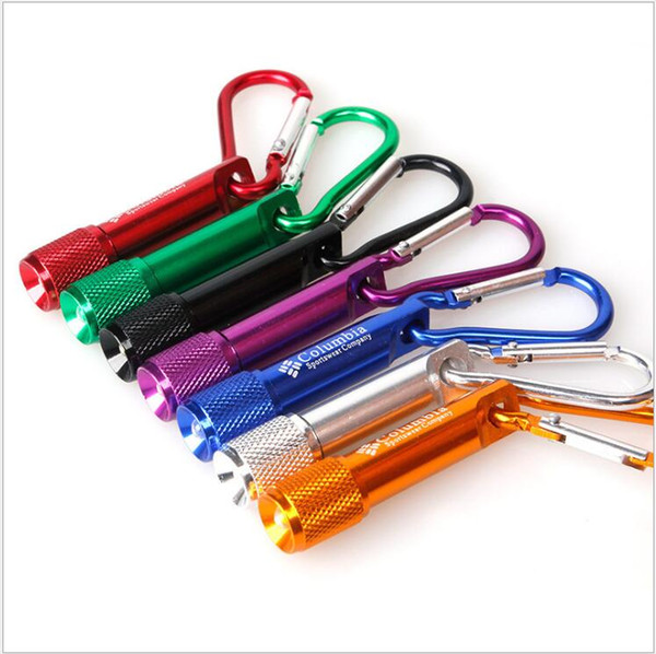 LED Mini Flashlight Aluminum Alloy Torch with Carabiner Ring Keyrings Key Chain mini LED Flashlight Mini-light LED Flashlights