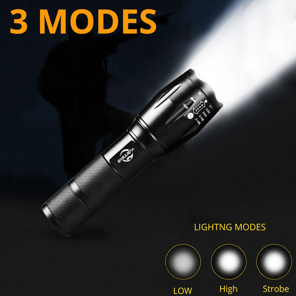 USB Rechargable LED Flashlight 10000 Lumen electric torch Mode Flashlights power bank Zoomable Flash Light Lamp Lighting With USB Cable