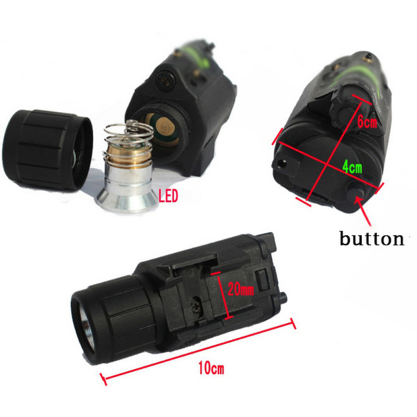 Hunting Camping 9908 Red Gun lighting equipm Flashlight Tactical Insight Red Laser CREE Q5 LED flashlight For Pistol