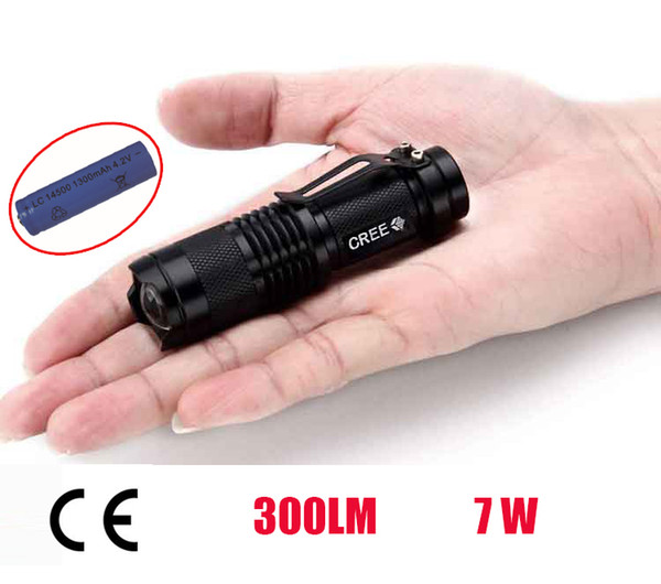 Mini Flash Light tactical torch 7W 300LM CREE Q5 LED Camping Flashlight Torch Adjustable Focus Zoom waterproof gift flashlights Lamp