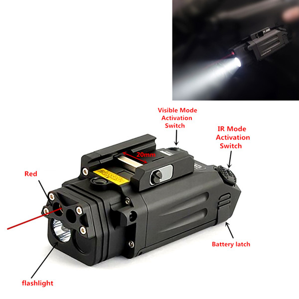 Tactical DBAL-PL type light white LED 400 Lumens Flashlight With Red Laser and IR LED illuminator visible laser pointer