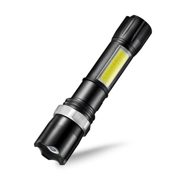 2018 High-light flashlight USB charger with COB side lamp ultra-bright zoom flashlight tactical outdoor multifunctional flashlight