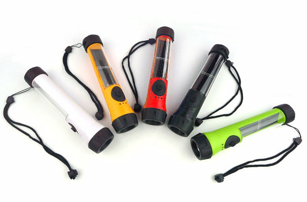 Waterproof Solar Powered Rechargeable LED Flashlight Torch Lamp w/Backup battery