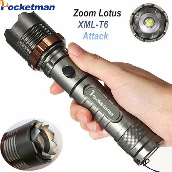 8000lm T6 LED Flashlight Torch Rechargeable FlashLight for 18650/AAA battery