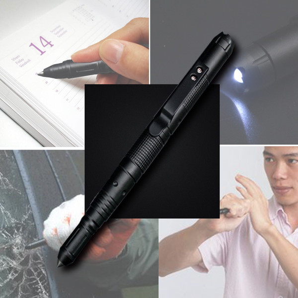 Outdoor Self Defense Pen Multi-function Tactical LED Flashlight Car Escape Broken Window Tungsten Steel Attack Head Tactical Pen