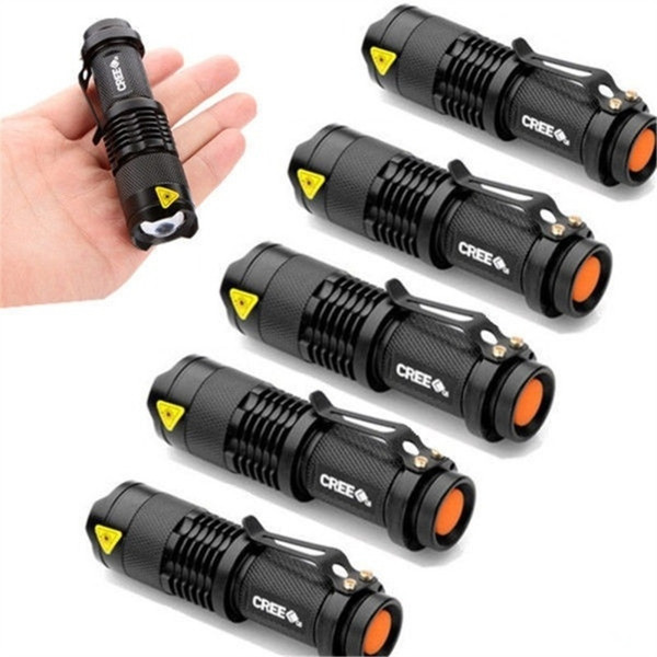 1PC 1200LM Superlight CREE Q5 LED Flashlight Mini Torch Adjustable Focus Zoom FlashLight