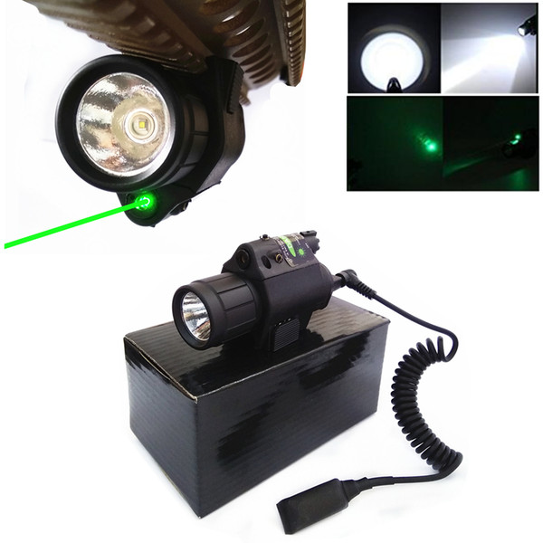 Tactical M6 BK CREE LED Flashlight&Green Laser Sight Combo W/Picatinny Rail