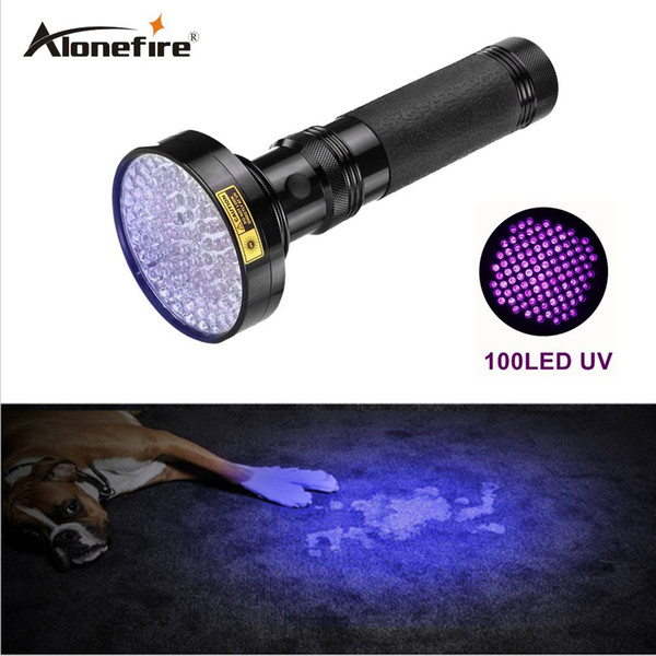 Alonefire 18w Aluminum Shell Ultraviolet Light For 6xaa Anti -Fake Uv 100 Led 100led Uv Flashlight Money Detector