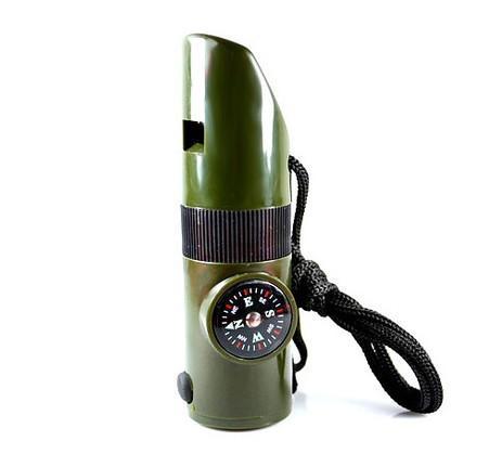 2019 New Fashion Hot sale Outdoor whistle survival outdoor multifunctional flashlight Power generation mode: Battery Color