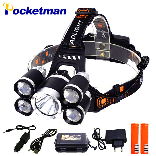 40000LM T6 Led Headlamp Zoomable Headlight Waterproof Head Torch flashlight Head lamp Fishing Hunting Light by 18650 battery