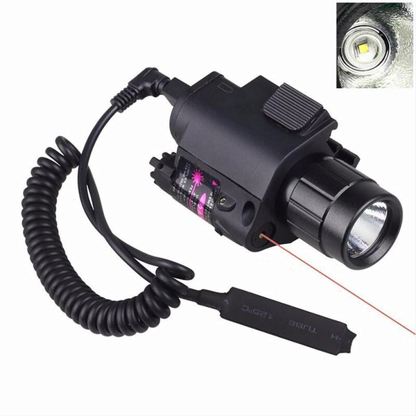 Hot Sale LED Light + Red Laser Sight 2 in 1 Airsoft Hunting M6 CREE LED Torch Tactical 200LM Laser Flashlight Tail Switch