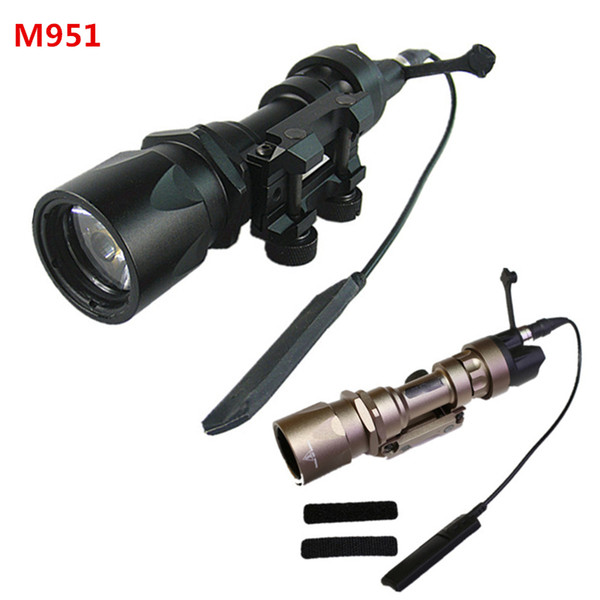 Marking M951 LED White Light Tactical Super Bright Flashlight With Remote Pressure Pad night Torch for Hunting Black/Sand