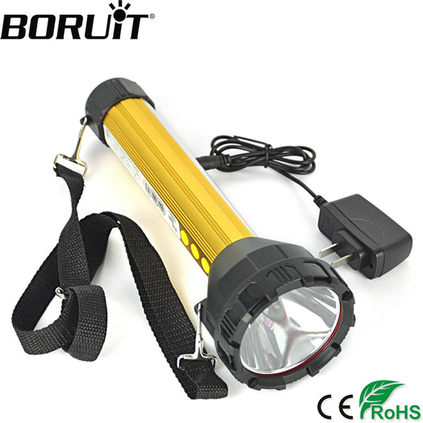 Boruit 2000lm 15 Led Rechargeable Flashlight Torch Hunting Fishing Flash Light Flood Lamp Built In 18650 Battery With Ac Charger