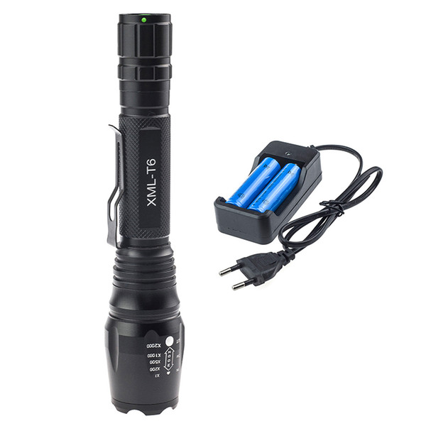 Waterproof Adjustable Focus Zoom 5 Mode 5000 Lm Cree T6 Led Flashlight For Camping Hiking Cycling Torch Light 8066