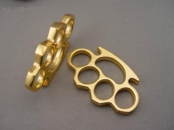 NEW 1pcs 12MM THICK gold BRASS KNUCKLE DUSTERS Metal self-defense tools