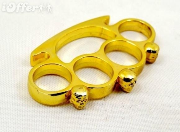 STEEL GHOST BRASS KNUCKLE DUSTERS Black Gold Silver