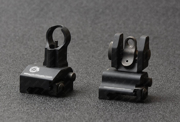 tactical AR 15 Aluminum Flip Up Rear Sight Front Flip-Up Sight with 20mm picatinny rail mount 2pcs M7940 M9435