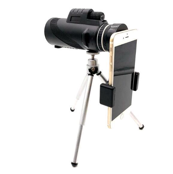 Outdoor hd 40X60 single telescope high power mobile phone camera telescope with tripod mobile phone clip set Necessary for survival