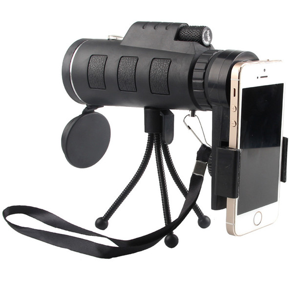 9500M 40X60 Monocular Telescope Wide Angle HD Night Vision Prism Scope With Compass Phone Clip Tripod Outdoor Portable Telescope