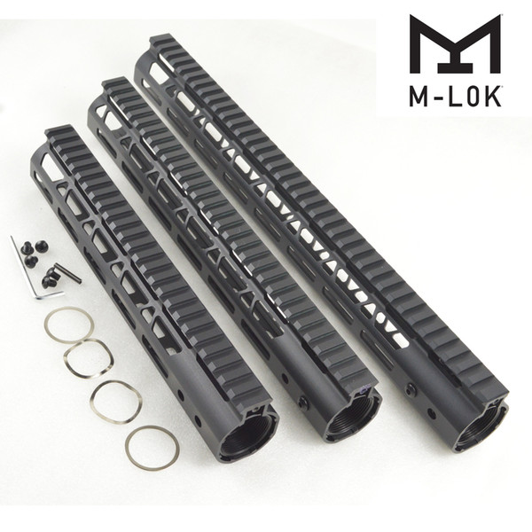 10,12,15 inch M-Lok Handguard Light Design fit AR15 (.223/5.56) Black color Aluminum barrel nut