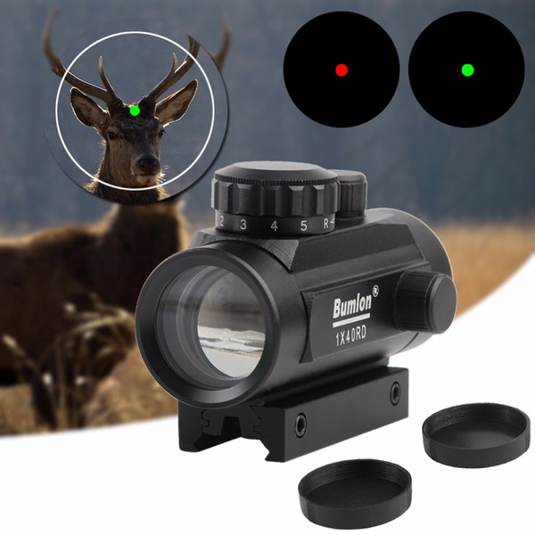 Holographic 1 x 40 Red Dot Sight Airsoft Red Green Dot Sight Scope Hunting Scope 11mm 20mm Rail Mount Collimator Sight