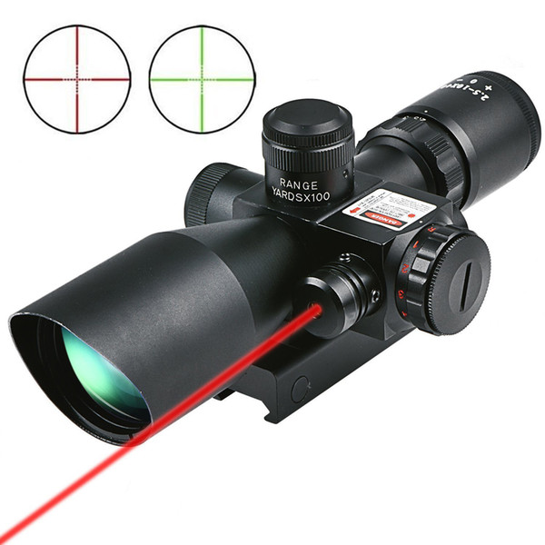 Hunting Rifle Scope 2.5-10x40 e Red Green Illuminated Mil-dot Gun RifleScopes Optics Sight Scope with 20mm & 11mm Mount