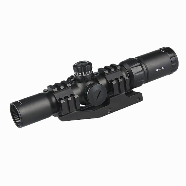 1.5-4X30 Tri-Illuminated Mil Dot/Horseshoe/Chevron Reticle Scope with Locking Turrets